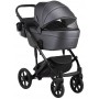 Коляска 2 в 1 Bair Polo (Black) шкіра 100% 33 графіт (перламутр)