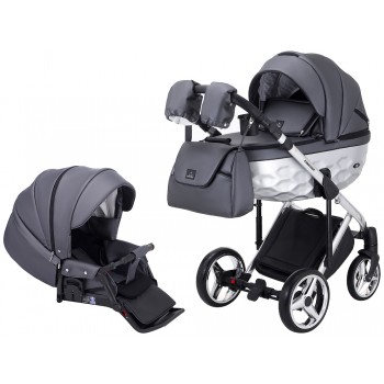 Коляска 2 в 1 Adamex Chantal Star Polar (Chrome) кожа 100% Star 103