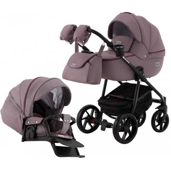 Коляска 2 в 1 Adamex Hybryd Plus шкіра 100% BR332 бузковий