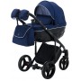 Коляска 2 в 1 Adamex Chantal C204-CZ темно-синій білий кант)