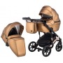 Коляска 2 в 1 Bair Polo (Cooper) кожа 100% 28C бронза (перламутр)