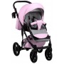 Коляска 2 в 1 Bair Star White (Silver) шкіра 100% 10S рожевий - біла люлька