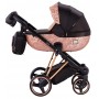 Коляска 2 в 1 Adamex Mimi Polar (Pink Gold) Y837 черный (люрикс) - медный (принт) кожа (выдавленная точка)
