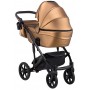 Коляска 2 в 1 Bair Polo (Black) шкіра 100% 28 срібло (перламутр)