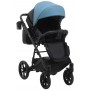 Коляска 2 в 1 Bair Kiwi шкіра 100% BK-7/15 блакитний-Чорний