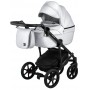 Коляска 2 в 1 Bair Polo (Black) шкіра 100% 27 срібло (перламутр)