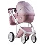 Коляска 2 в 1 Adamex Luciano jeans Q220 рожевий (льон) - світло-рожевий (візерунок)