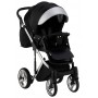 Коляска 2 в 1 Adamex Luciano Polar (Chrome) Y843 чорний (люрикс) - срібло шкіра