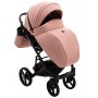 Коляска 2 в 1 Bair Marcel кожа 100%  розовый (пудра)