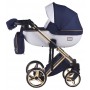 Коляска 2 в 1 Adamex Luciano Polar (Gold) Y809 білий (шкіра) - темно-синій