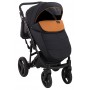 Коляска 2 в 1 Bair Mirello шкіра 100% М-30/05 чорний - карамель