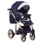 Коляска 2 в 1 Adamex Luciano Polar (Gold) Y809 білий (шкіра) - темно-синій