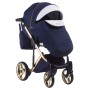 Коляска 2 в 1 Adamex Luciano Polar (Gold) Y809 білий (шкіра) - темно-синій