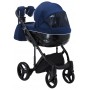 Коляска 2 в 1 Adamex Chantal C204-CZ темно-синій білий кант)