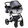 Коляска 2 в 1 Bair Star (Silver) шкіра 100% 33S графіт (перламутр) - графітова люлька