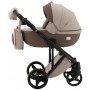 Коляска 2 в 1 Adamex Lucianо CR246 капучино - коричневая кожа (выдавленная точка)