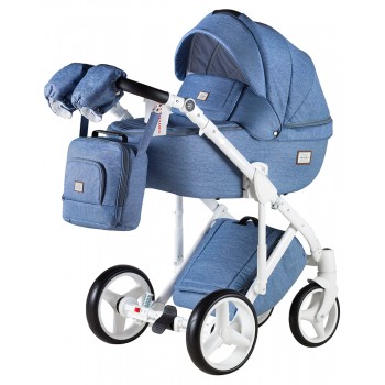 Коляска 2 в 1 Adamex Luciano jeans Q4 блакитний