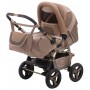 Коляска трансформер Adamex Young  бронза (кожа) - карамель - бежевый лен