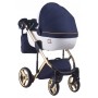 Коляска 2 в 1 Adamex Luciano Polar (Gold) Y809 білий (шкіра) - темно-синій