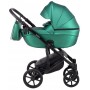 Коляска 2 в 1 Bair Polo (Black) шкіра 100% 29 зелений (перламутр)