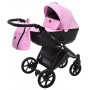 Коляска 2 в 1 Bair Tokyo кожа 100% 73 розовый - черный