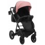 Коляска 2 в 1 Bair Kiwi шкіра 100% BK-44/15 рожевий (пудра) - чорний