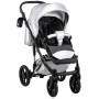 Коляска 2 в 1 Bair Star (Silver) шкіра 100% 46S срібло (перламутр) - графітова люлька
