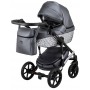 Коляска 2 в 1 Bair Star (Silver) шкіра 100% 33S графіт (перламутр) - графітова люлька
