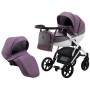 Коляска 2 в 1 Bair Next White кожа 100% 62 светло-сиреневый