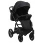 Коляска 2 в 1 Bair Kiwi шкіра 100% BK-15 Чорний