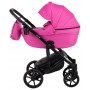 Коляска 2 в 1 Bair Polo (Black) шкіра 100% 30 малиновий