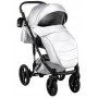 Коляска 2 в 1 Bair Star (Silver) шкіра 100% 46S срібло (перламутр) - графітова люлька