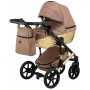 Коляска 2 в 1 Bair Star (Gold) кожа 100% 16G капучино - золотая люлька
