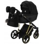 Коляска 2 в 1 Adamex Belissa Special Edidion (Gold) PS-569 Чорний - Чорна шкіра (перфорація)
