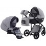 Коляска 2 в 1 Adamex Lucianо CR205 світло-сірий - чорна шкіра (видавлений точка)