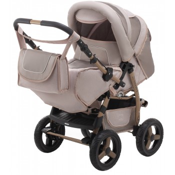 Коляска трансформер Adamex Young капучино (шкіра) - бронза ( шкіра) - бежевий