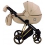 Коляска 2 в 1 Adamex Mimi Polar (Gold) шкіра 100% CR305 бежева шкіра-бежева шкіра (видавлена точка)