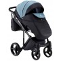 Коляска 2 в 1 Adamex Luciano jeans Y40 графит джинс - голубой меланж