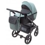 Коляска 2 в 1 Bair City кожа 100% 21 нефрит - черный