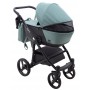 Коляска 2 в 1 Bair City кожа 100% 21 нефрит - черный