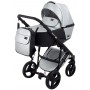 Коляска 2 в 1 Bair Mirello Plus шкіра 100% MP-31 срібло, перламутр - чорний
