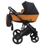 Коляска 2 в 1 Bair Mirello шкіра 100% М-30/05 чорний - карамель