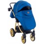 Коляска 2 в 1 Adamex Hybryd Plus Polar (Gold) Шкіра 100% У220А темно-синій перламутр