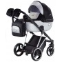 Коляска 2 в 1 Adamex Mimi Polar (Chrome) Y843 чорний (люрикс) - срібло шкіра (видавлений точка)