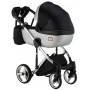 Коляска 2 в 1 Adamex Luciano Polar (Chrome) Y843 чорний (люрикс) - срібло шкіра