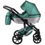 Коляска 2 в 1 Bair Star (Silver) шкіра 100% 41S зелений (перламутр) - графітова люлька