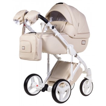Коляска 2 в 1 Adamex Luciano шкіра 100% 67S бежевий