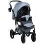 Коляска 2 в 1 Bair Star (Silver) шкіра 100% 31S сірий (перламутр) - графітова люлька
