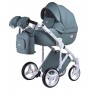 Коляска 2 в 1 Adamex Luciano шкіра 100% Q114 нефрит