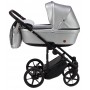 Коляска 2 в 1 Adamex Amelia кожа 100% SM13 серебро перламутр